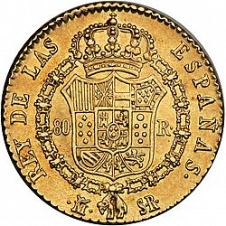 Large Reverse for 80 Reales 1822 coin