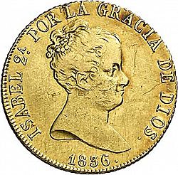 Large Obverse for 80 Reales 1836 coin