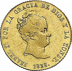 Large Obverse for 80 Reales 1838 coin