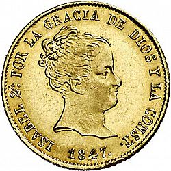 Large Obverse for 80 Reales 1847 coin