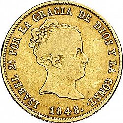 Large Obverse for 80 Reales 1848 coin