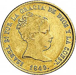 Large Obverse for 80 Reales 1849 coin