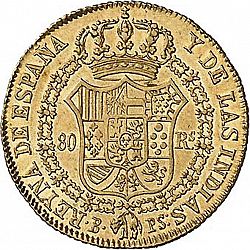 Large Reverse for 80 Reales 1836 coin