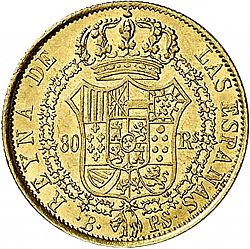 Large Reverse for 80 Reales 1839 coin