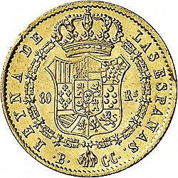 Large Reverse for 80 Reales 1843 coin