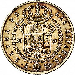 Large Reverse for 80 Reales 1846 coin