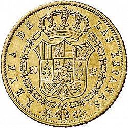 Large Reverse for 80 Reales 1848 coin