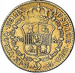 Large Reverse for 80 Reales 1809 coin