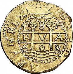 Large Obverse for 8 Escudos 1698 coin