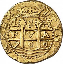 Large Obverse for 8 Escudos 1700 coin