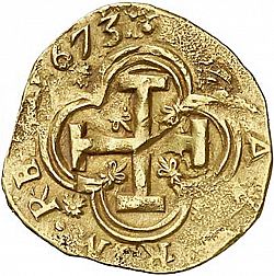 Large Reverse for 8 Escudos 1673 coin