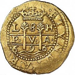 Large Reverse for 8 Escudos 1696 coin