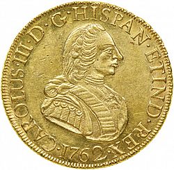 Large Obverse for 8 Escudos 1762 coin