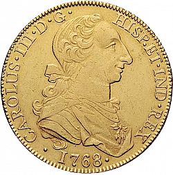 Large Obverse for 8 Escudos 1768 coin