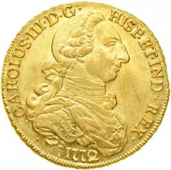 Large Obverse for 8 Escudos 1772 coin