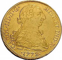 Large Obverse for 8 Escudos 1772 coin