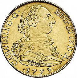 Large Obverse for 8 Escudos 1779 coin
