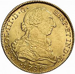 Large Obverse for 8 Escudos 1781 coin