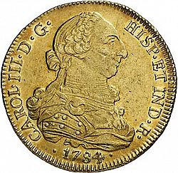 Large Obverse for 8 Escudos 1784 coin