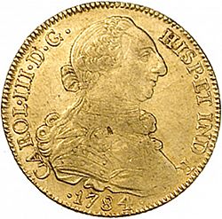 Large Obverse for 8 Escudos 1784 coin