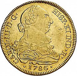 Large Obverse for 8 Escudos 1786 coin
