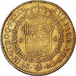 Large Reverse for 8 Escudos 1775 coin