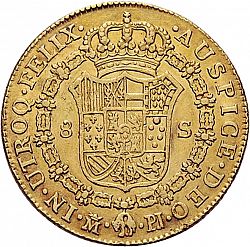 Large Reverse for 8 Escudos 1776 coin