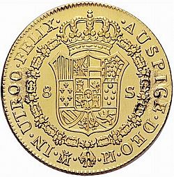 Large Reverse for 8 Escudos 1778 coin