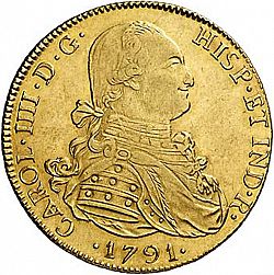 Large Obverse for 8 Escudos 1791 coin