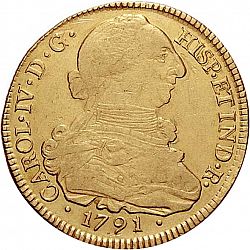 Large Obverse for 8 Escudos 1791 coin