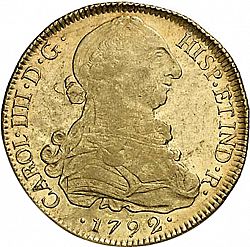 Large Obverse for 8 Escudos 1792 coin