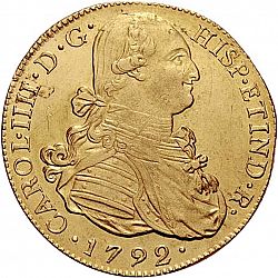 Large Obverse for 8 Escudos 1792 coin