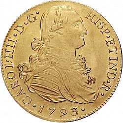 Large Obverse for 8 Escudos 1793 coin