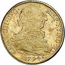 Large Obverse for 8 Escudos 1794 coin