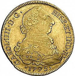 Large Obverse for 8 Escudos 1795 coin