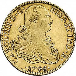 Large Obverse for 8 Escudos 1796 coin