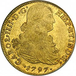 Large Obverse for 8 Escudos 1797 coin