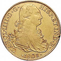 Large Obverse for 8 Escudos 1801 coin