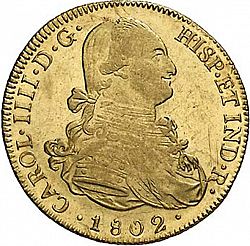 Large Obverse for 8 Escudos 1802 coin