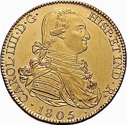 Large Obverse for 8 Escudos 1805 coin