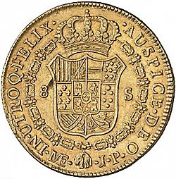 Large Reverse for 8 Escudos 1806 coin