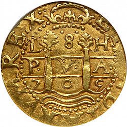 Large Obverse for 8 Escudos 1709 coin