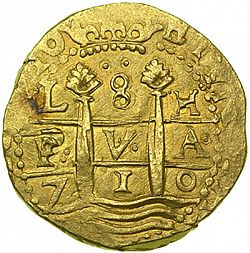Large Obverse for 8 Escudos 1710 coin