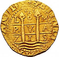Large Obverse for 8 Escudos 1719 coin