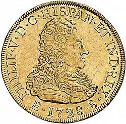Large Obverse for 8 Escudos 1728 coin