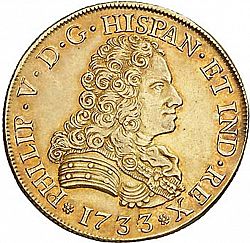 Large Obverse for 8 Escudos 1733 coin