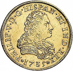 Large Obverse for 8 Escudos 1735 coin