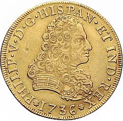 Large Obverse for 8 Escudos 1736 coin