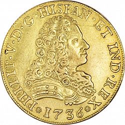 Large Obverse for 8 Escudos 1736 coin