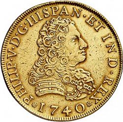 Large Obverse for 8 Escudos 1740 coin